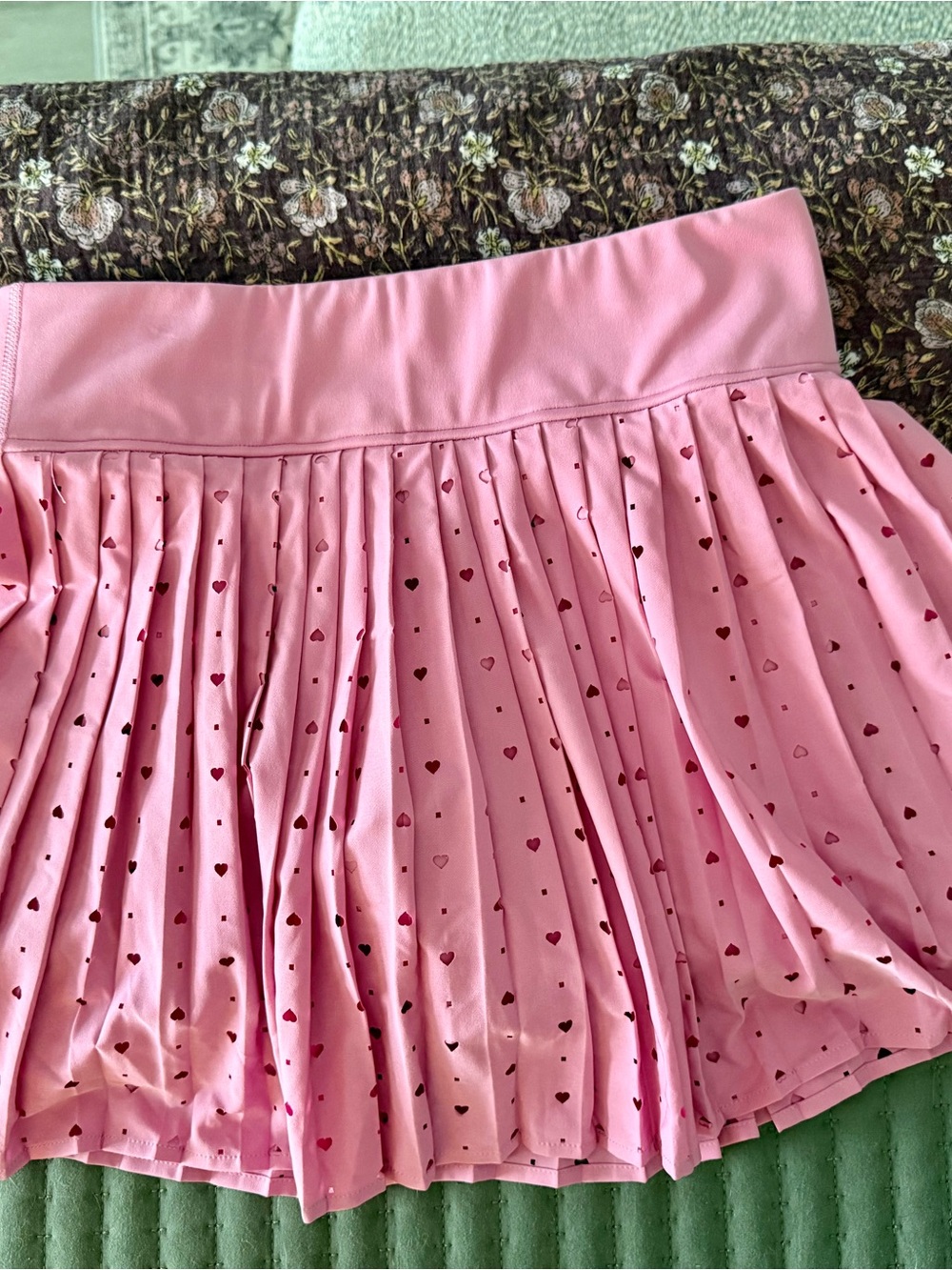 T/S by Thrive Pink Heart-Print Women's Skort